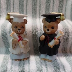 Home Interior/Homco Vintage Graduation Bears Figurines #1404 Closet 1 Box